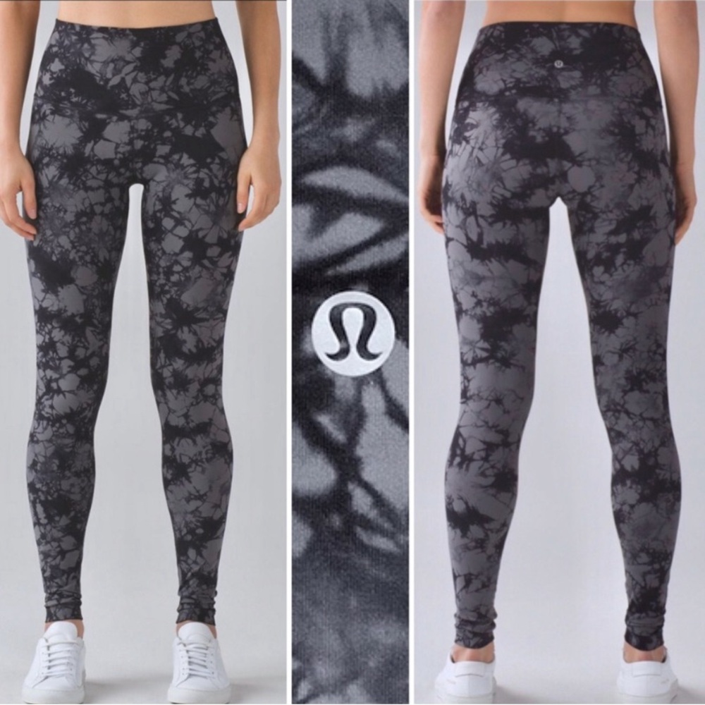 Lululemon Wunder Under Pant Shibori Dark Carbon size 2 EUC athleisure